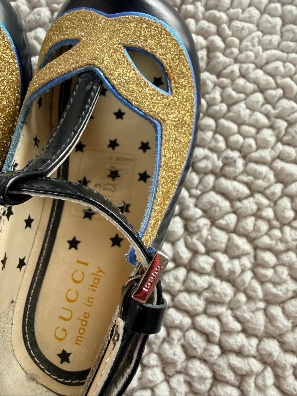 Gucci Kids Glitter Mary Jane Shoes - New - no box.